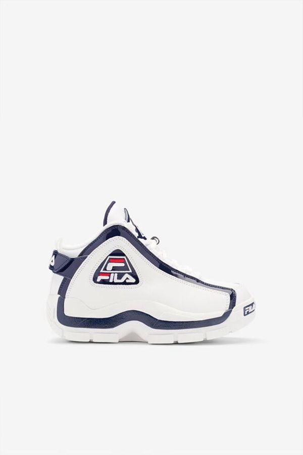 Fila Grant Hill 2 Boy's Sneakers - White/Navy/Red,NZ 843-15684